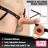 2" Erection Smooth Silicone Penis Sheath - Light